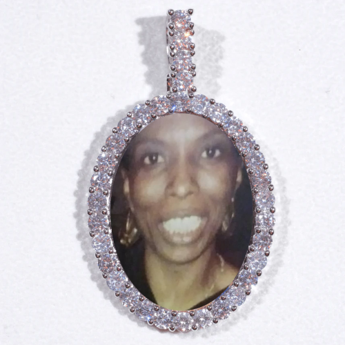Large 3D Oval Custom Picture Pendant