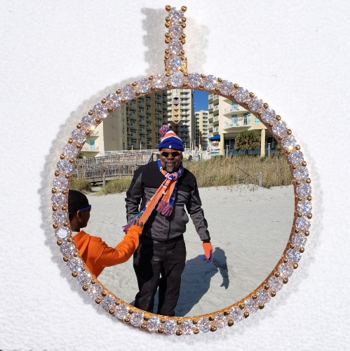 LARGE 3D CIRCLE CUSTOM PICTURE PENDANT