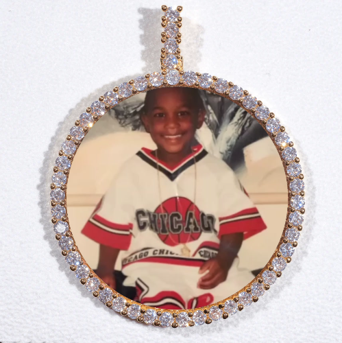LARGE 3D CIRCLE CUSTOM PICTURE PENDANT
