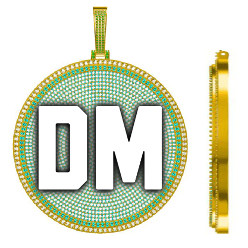 CUSTOM LETTER NECKLACE 3D BIG DISC