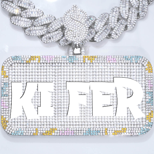 CUSTOM LETTER NECKLACE 3D COLORFUL SQUARE