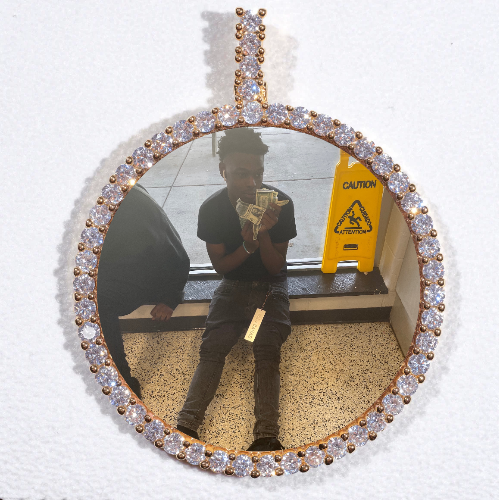 LARGE 3D CIRCLE CUSTOM PICTURE PENDANT