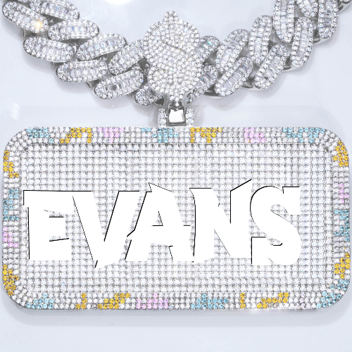 CUSTOM LETTER NECKLACE 3D COLORFUL SQUARE