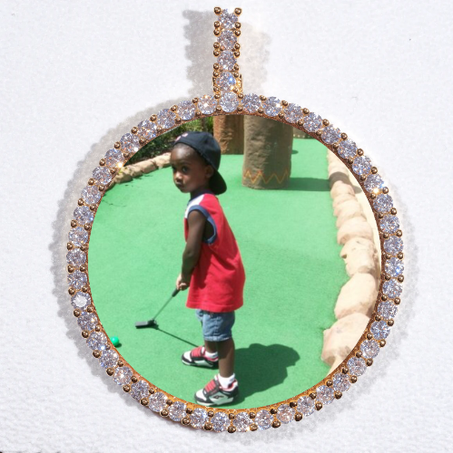 LARGE 3D CIRCLE CUSTOM PICTURE PENDANT