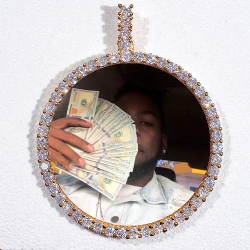 LARGE 3D CIRCLE CUSTOM PICTURE PENDANT