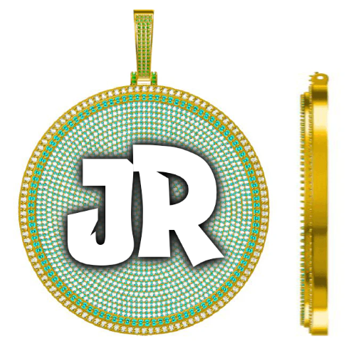 CUSTOM LETTER NECKLACE 3D BIG DISC