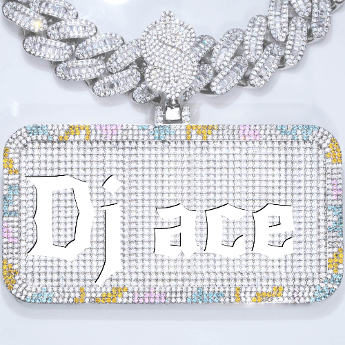 CUSTOM LETTER NECKLACE 3D COLORFUL SQUARE