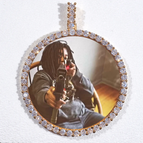 LARGE 3D CIRCLE CUSTOM PICTURE PENDANT
