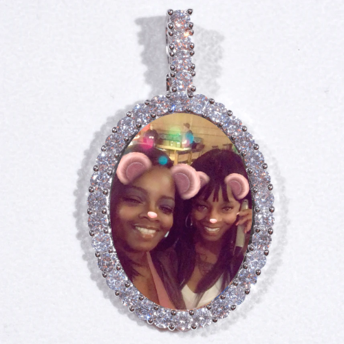 Large 3D Oval Custom Picture Pendant
