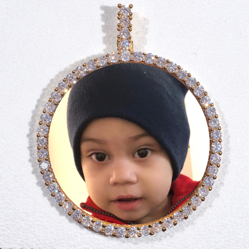 LARGE 3D CIRCLE CUSTOM PICTURE PENDANT