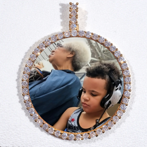 LARGE 3D CIRCLE CUSTOM PICTURE PENDANT