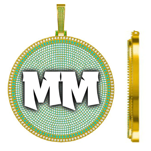 CUSTOM LETTER NECKLACE 3D BIG DISC