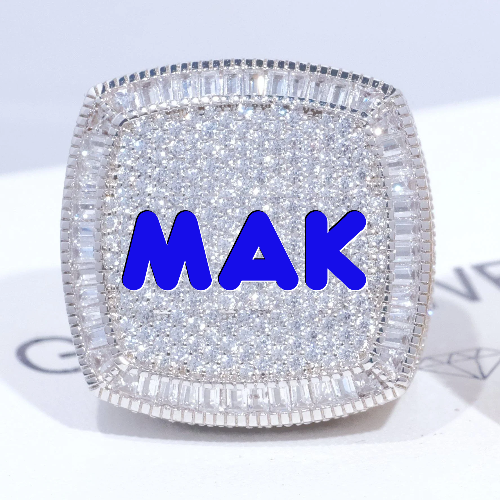 CUSTOM LETTER 3D ICED RING