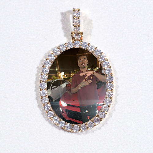3D Oval Custom Picture Pendant