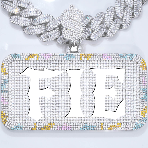 CUSTOM LETTER NECKLACE 3D COLORFUL SQUARE