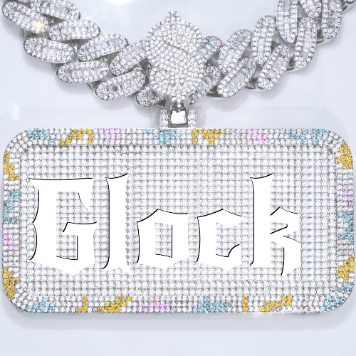 CUSTOM LETTER NECKLACE 3D COLORFUL SQUARE