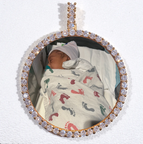 LARGE 3D CIRCLE CUSTOM PICTURE PENDANT
