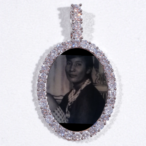 Large 3D Oval Custom Picture Pendant