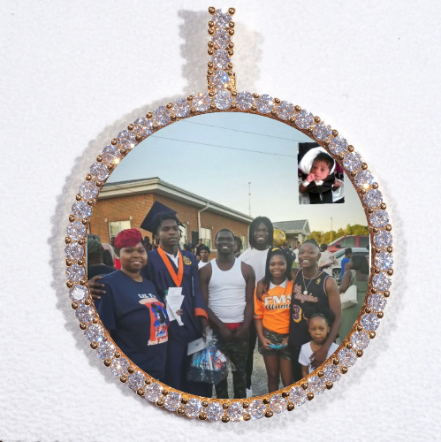 LARGE 3D CIRCLE CUSTOM PICTURE PENDANT