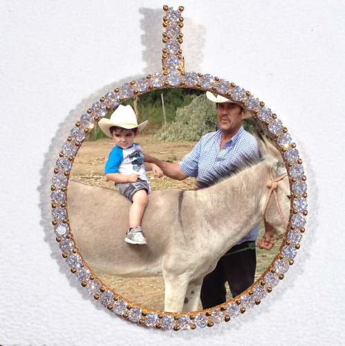 LARGE 3D CIRCLE CUSTOM PICTURE PENDANT
