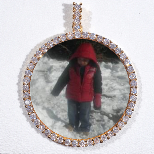LARGE 3D CIRCLE CUSTOM PICTURE PENDANT