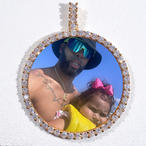 LARGE 3D CIRCLE CUSTOM PICTURE PENDANT
