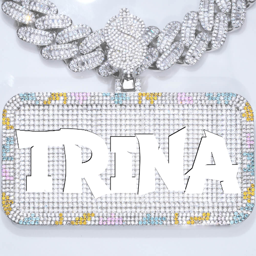 CUSTOM LETTER NECKLACE 3D COLORFUL SQUARE