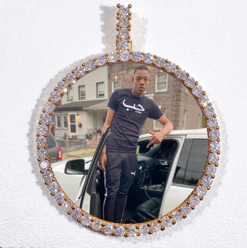 LARGE 3D CIRCLE CUSTOM PICTURE PENDANT