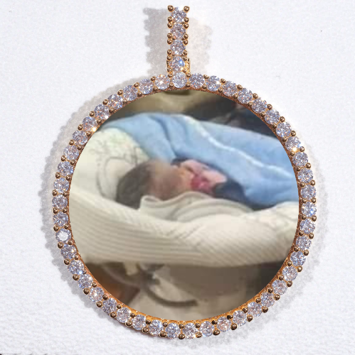 LARGE 3D CIRCLE CUSTOM PICTURE PENDANT