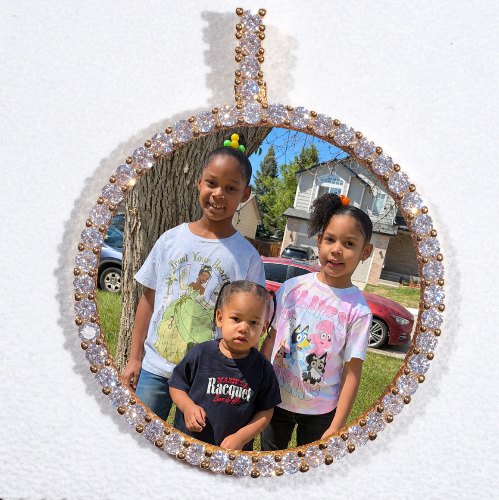 LARGE 3D CIRCLE CUSTOM PICTURE PENDANT