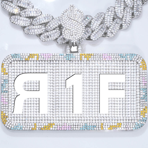 CUSTOM LETTER NECKLACE 3D COLORFUL SQUARE