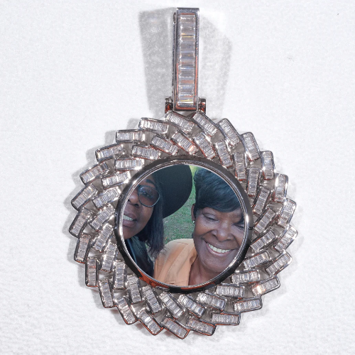Large 3D Baguette Custom Picture Pendant