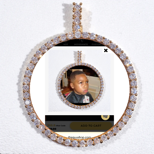 LARGE 3D CIRCLE CUSTOM PICTURE PENDANT