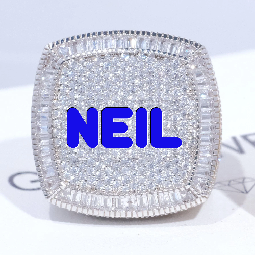 CUSTOM LETTER 3D ICED RING