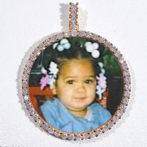 LARGE 3D CIRCLE CUSTOM PICTURE PENDANT