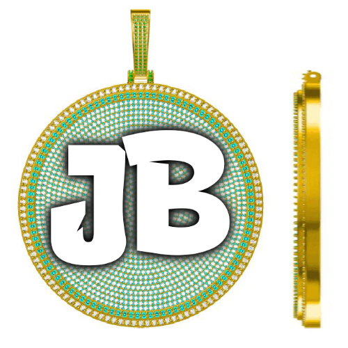 CUSTOM LETTER NECKLACE 3D BIG DISC