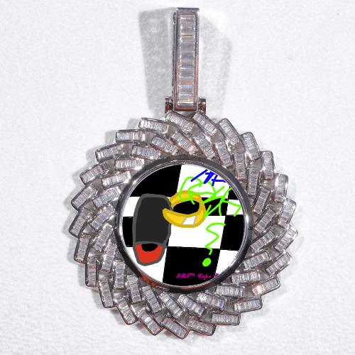 Large 3D Baguette Custom Picture Pendant