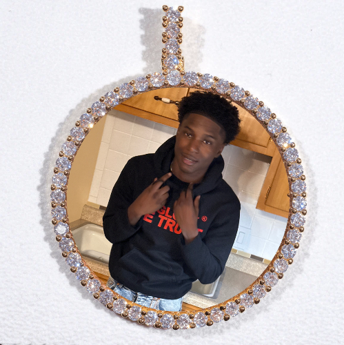 LARGE 3D CIRCLE CUSTOM PICTURE PENDANT