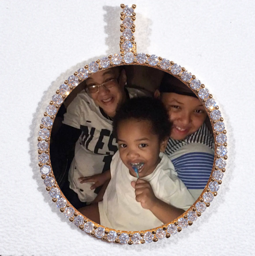LARGE 3D CIRCLE CUSTOM PICTURE PENDANT