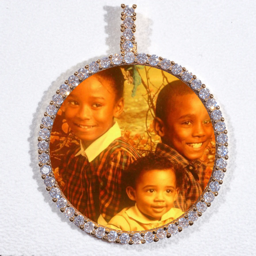 LARGE 3D CIRCLE CUSTOM PICTURE PENDANT