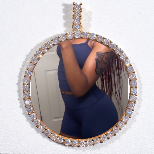 LARGE 3D CIRCLE CUSTOM PICTURE PENDANT