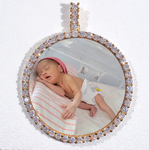 LARGE 3D CIRCLE CUSTOM PICTURE PENDANT