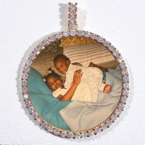 LARGE 3D CIRCLE CUSTOM PICTURE PENDANT