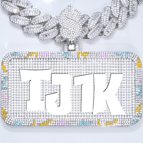 CUSTOM LETTER NECKLACE 3D COLORFUL SQUARE