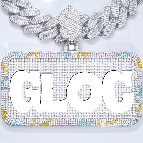 CUSTOM LETTER NECKLACE 3D COLORFUL SQUARE
