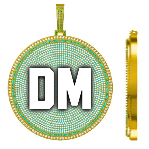 CUSTOM LETTER NECKLACE 3D BIG DISC