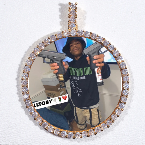 LARGE 3D CIRCLE CUSTOM PICTURE PENDANT