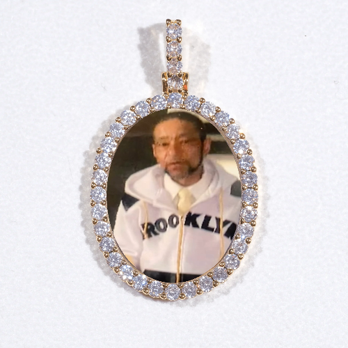 3D Oval Custom Picture Pendant