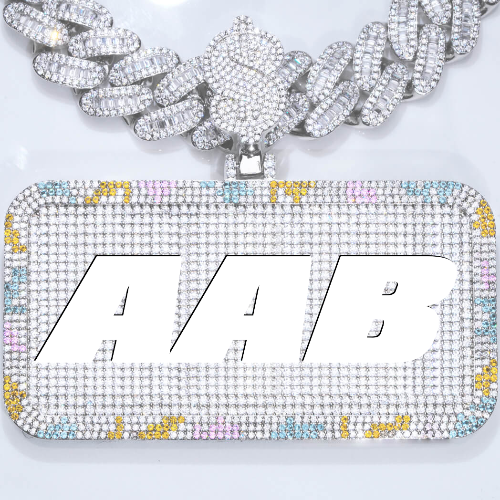 CUSTOM LETTER NECKLACE 3D COLORFUL SQUARE