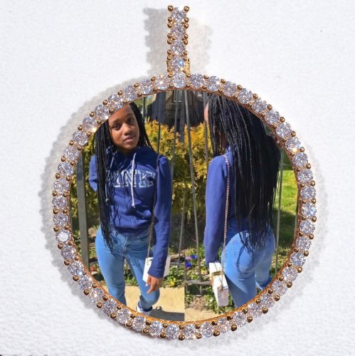 LARGE 3D CIRCLE CUSTOM PICTURE PENDANT